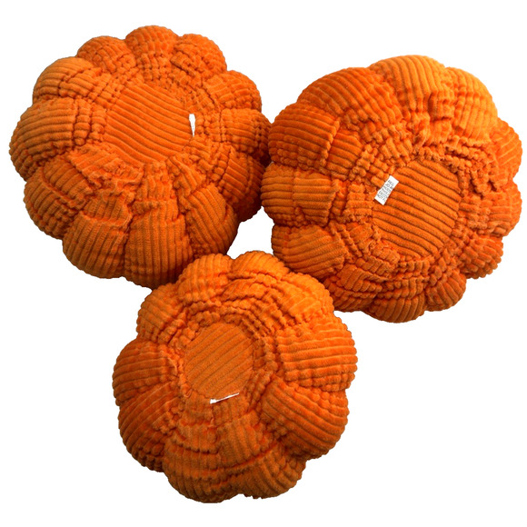 3 Orange Corduroy Pumpkin Plush Wood Stems Felt Leaves Fall Harvest Decor Jo-Ann - Picture 5 of 10